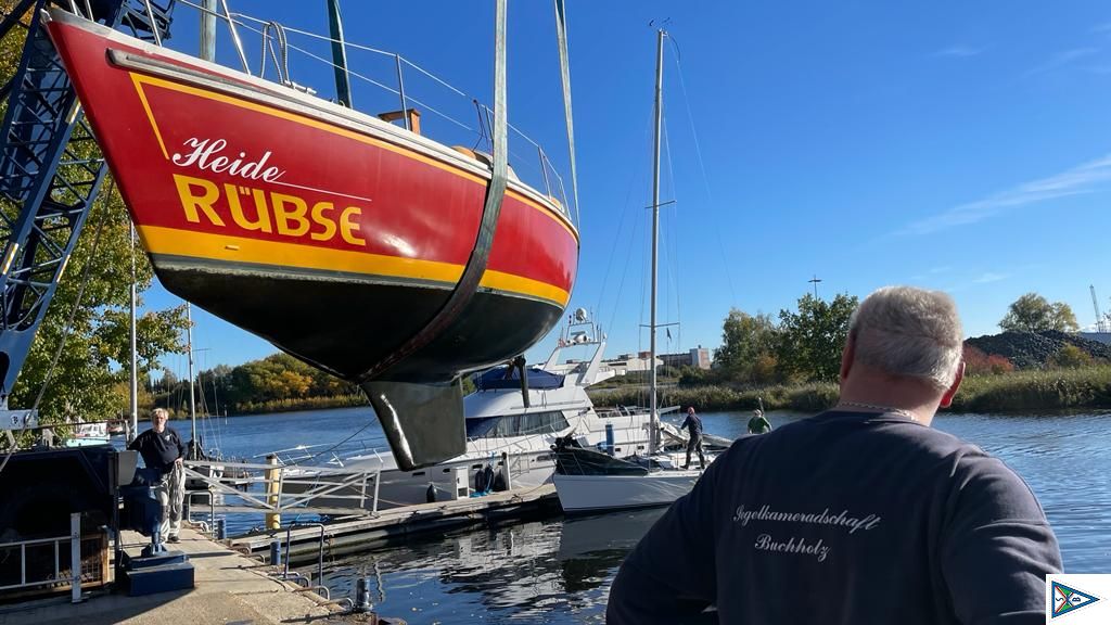Die HEIDE-RÜBSE steht an Land